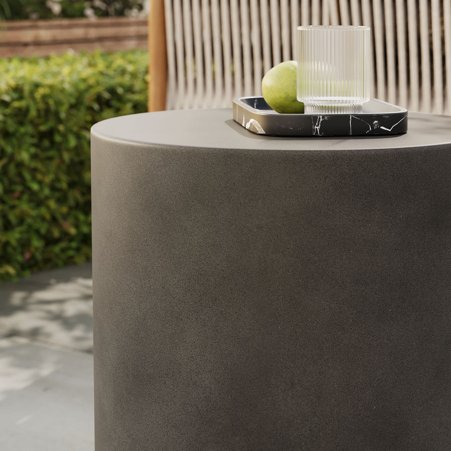 Portico Indoor - Outdoor Patio Concrete Stool in Gray