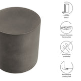 Portico Indoor - Outdoor Patio Concrete Stool in Gray