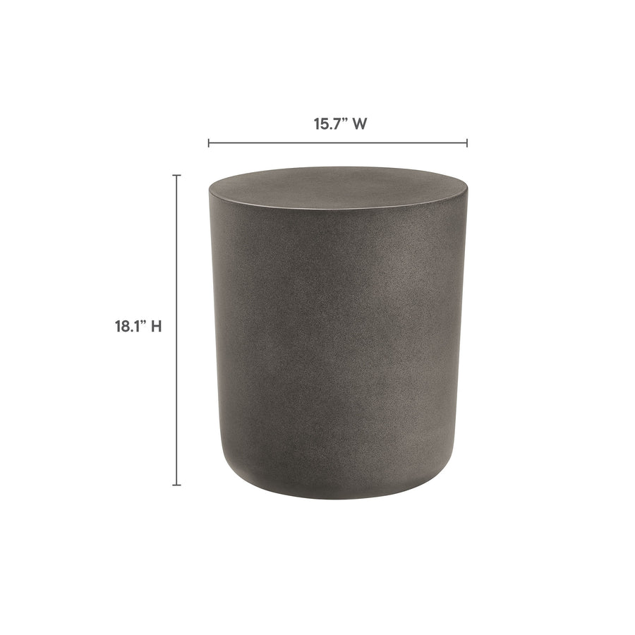 Portico Indoor - Outdoor Patio Concrete Stool in Gray