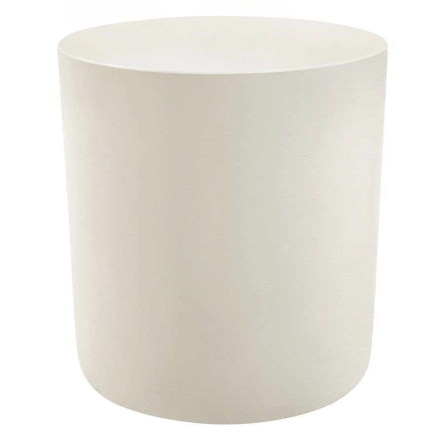 Portico Indoor - Outdoor Patio Concrete Stool in White