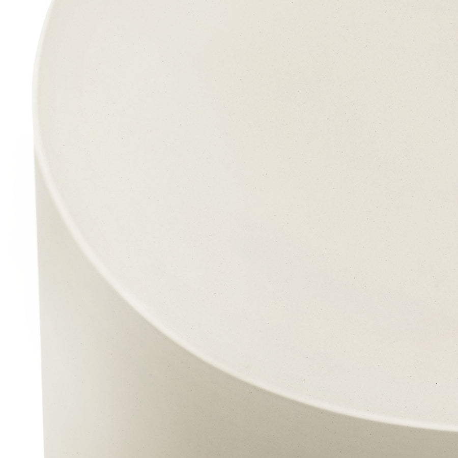 Portico Indoor - Outdoor Patio Concrete Stool in White