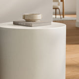 Portico Indoor - Outdoor Patio Concrete Stool in White