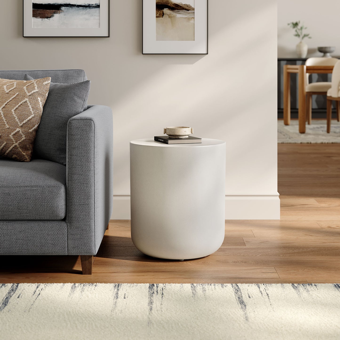 Brion Indoor - Outdoor Patio Concrete Stool by Furniture For America