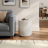 Portico Indoor - Outdoor Patio Concrete Stool in White