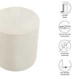 Portico Indoor - Outdoor Patio Concrete Stool in White
