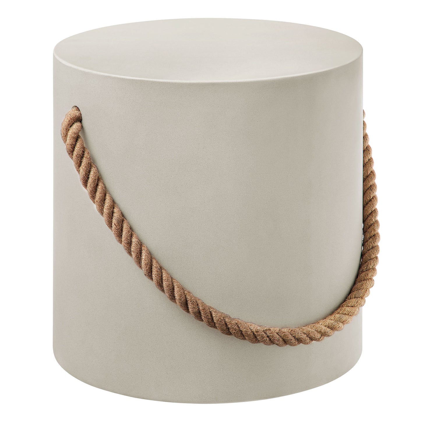 Isera Indoor - Outdoor Patio Rope Concrete Side Table Stool by Furniture For America