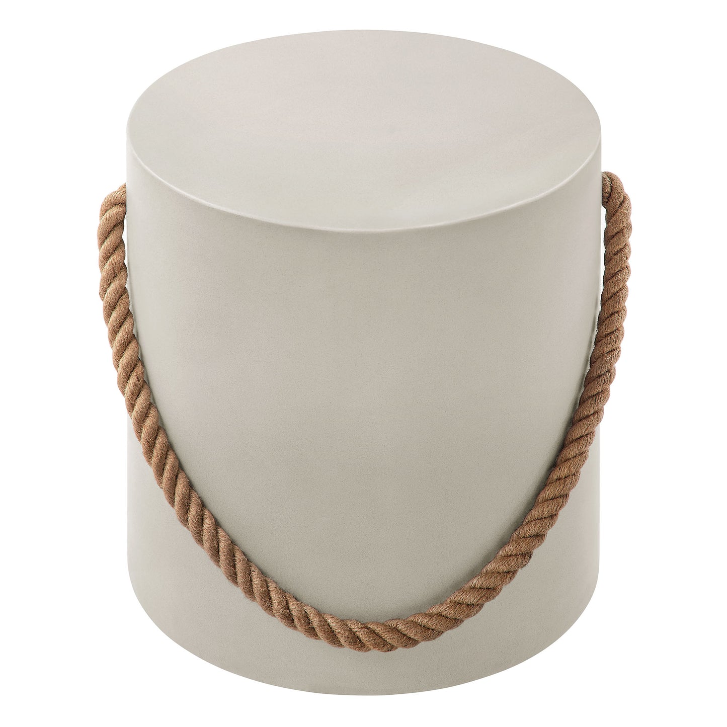 Isera Indoor - Outdoor Patio Rope Concrete Side Table Stool by Furniture For America
