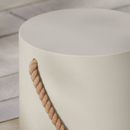 Isera Indoor - Outdoor Patio Rope Concrete Side Table Stool by Furniture For America