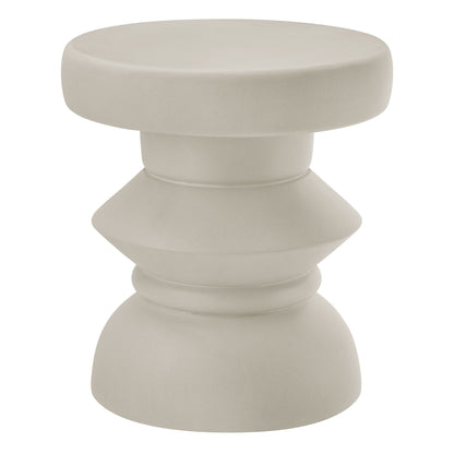 Terza Indoor - Outdoor Patio Concrete Side Table by Furniture For America