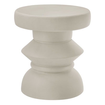 Terza Indoor - Outdoor Patio Concrete Side Table in Light Gray