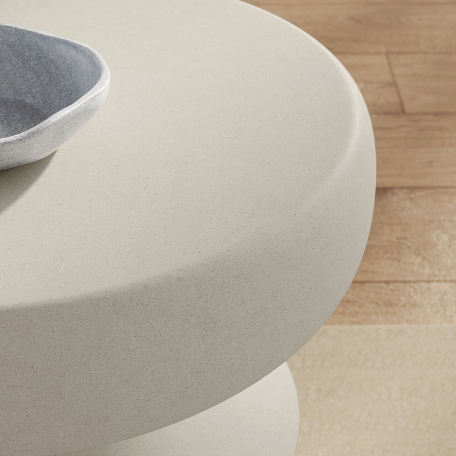 Marstal Indoor - Outdoor Patio Concrete Side Table in Light Gray