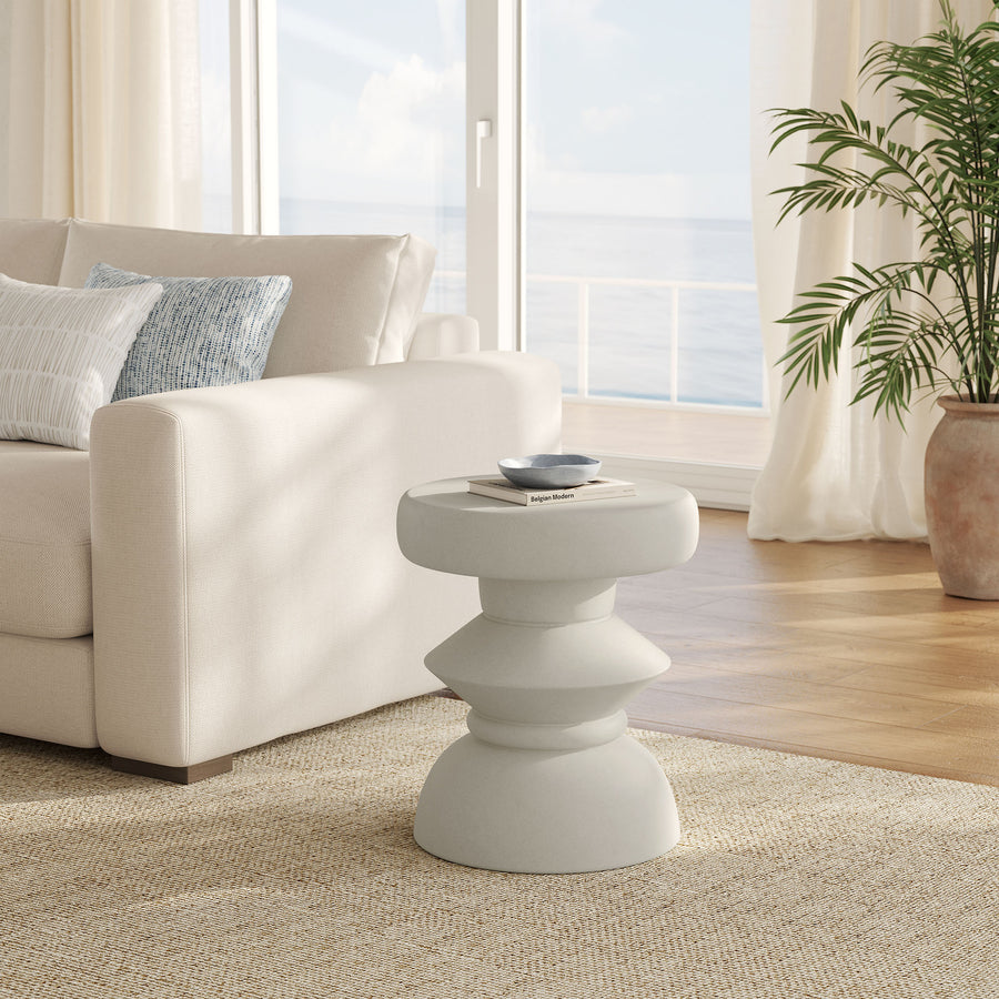 Marstal Indoor - Outdoor Patio Concrete Side Table in Light Gray