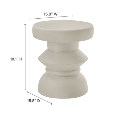 Terza Indoor - Outdoor Patio Concrete Side Table by Furniture For America