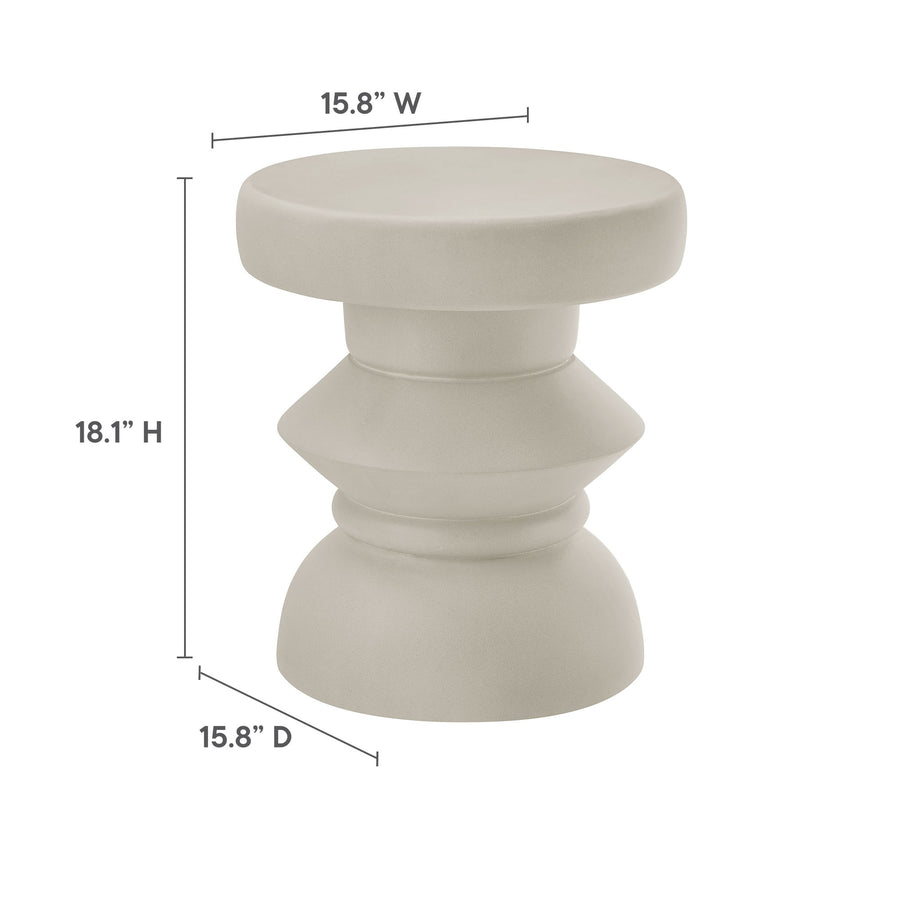 Marstal Indoor - Outdoor Patio Concrete Side Table in Light Gray