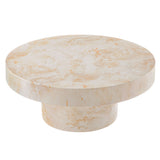 Una Indoor - Outdoor Patio Concrete Round Coffee Table in Honey Onyx