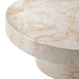 Una Indoor - Outdoor Patio Concrete Round Coffee Table in Honey Onyx