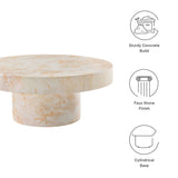 Una Indoor - Outdoor Patio Concrete Round Coffee Table in Honey Onyx