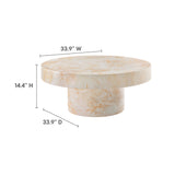 Una Indoor - Outdoor Patio Concrete Round Coffee Table in Honey Onyx