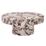 Una Indoor - Outdoor Patio Concrete Round Coffee Table in Red Marble