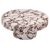 Una Indoor - Outdoor Patio Concrete Round Coffee Table in Red Marble