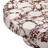 Una Indoor - Outdoor Patio Concrete Round Coffee Table in Red Marble