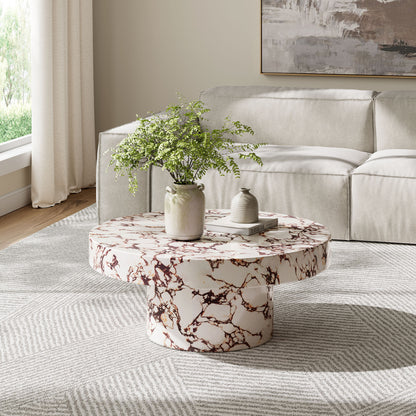 Alora Indoor - Outdoor Patio Concrete Round Coffee Table by Furniture For America