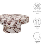 Una Indoor - Outdoor Patio Concrete Round Coffee Table in Red Marble