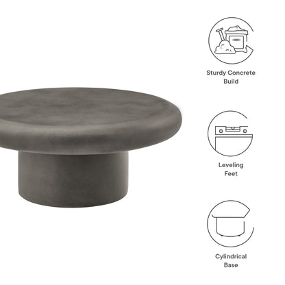 Argos Indoor - Outdoor Patio Concrete Round Coffee Table by Furniture For America