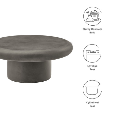 Argos Indoor - Outdoor Patio Concrete Round Coffee Table in Gray