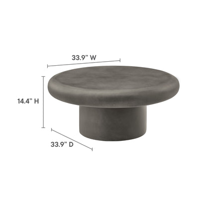 Argos Indoor - Outdoor Patio Concrete Round Coffee Table by Furniture For America