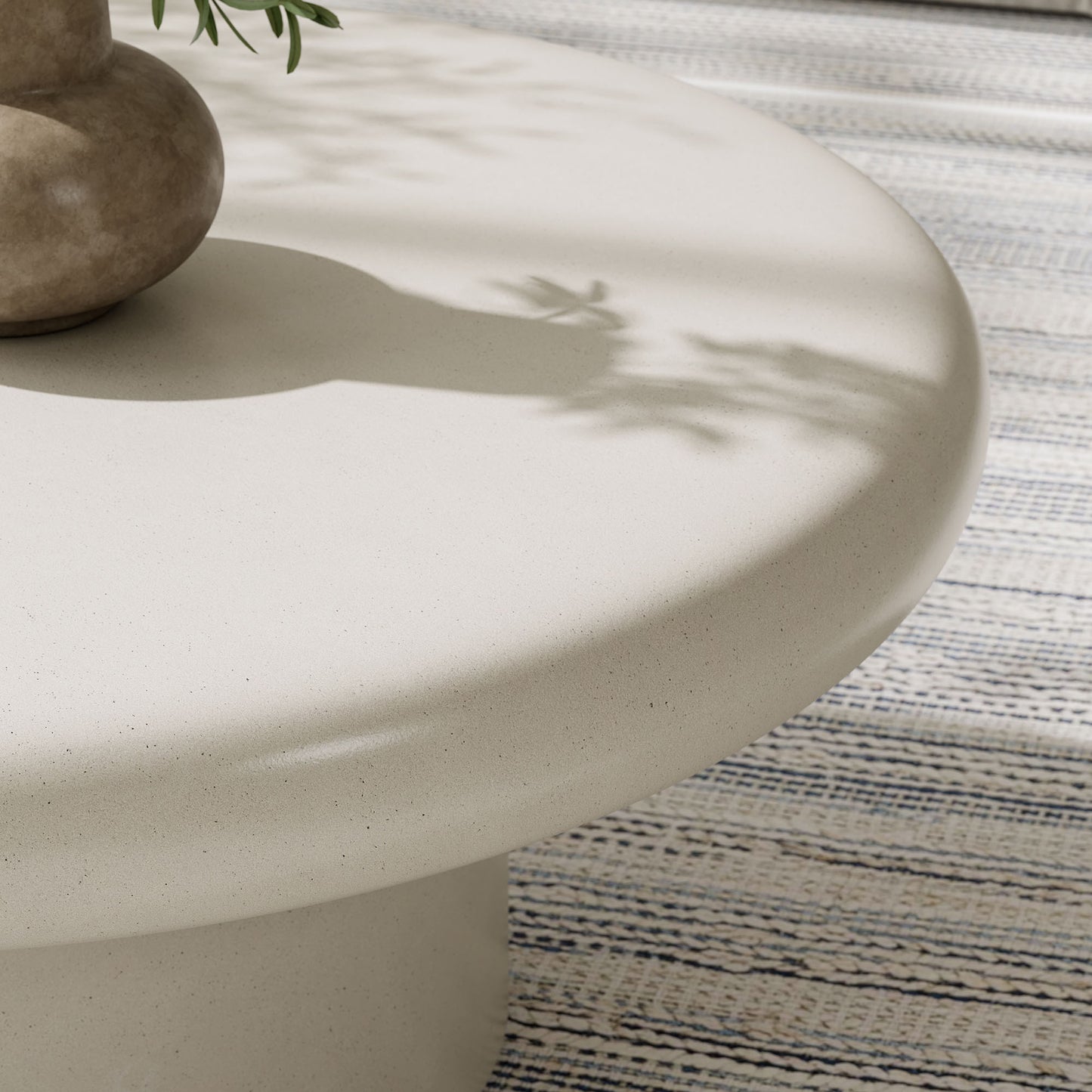 Argos Indoor - Outdoor Patio Concrete Round Coffee Table by Furniture For America