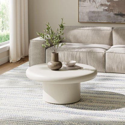 Argos Indoor - Outdoor Patio Concrete Round Coffee Table by Furniture For America