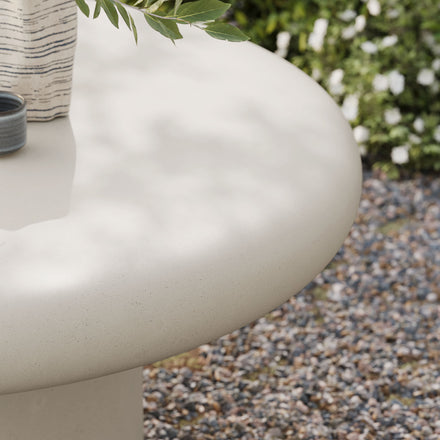 Argos Indoor - Outdoor Patio Concrete Round Coffee Table in White