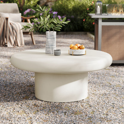 Argos Indoor - Outdoor Patio Concrete Round Coffee Table by Furniture For America