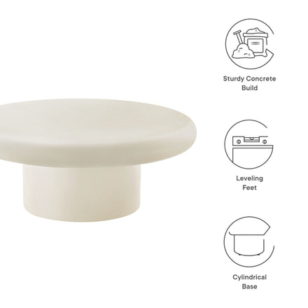 Argos Indoor - Outdoor Patio Concrete Round Coffee Table in White