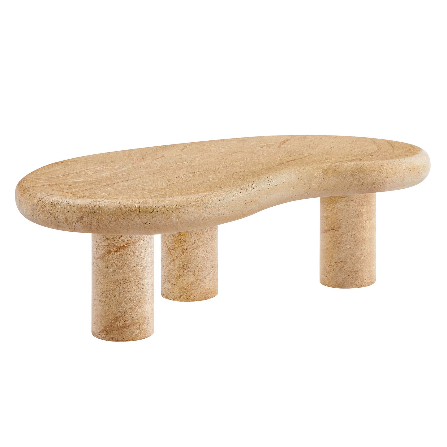 Elowen Indoor - Outdoor Patio Textured Faux Travertine Coffee Table by Furniture For America
