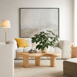 Wade Indoor - Outdoor Patio Textured Faux Travertine Coffee Table in Travertine