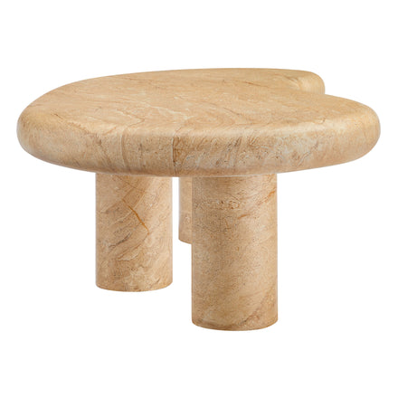 Elowen Indoor - Outdoor Patio Textured Faux Travertine Coffee Table in Travertine