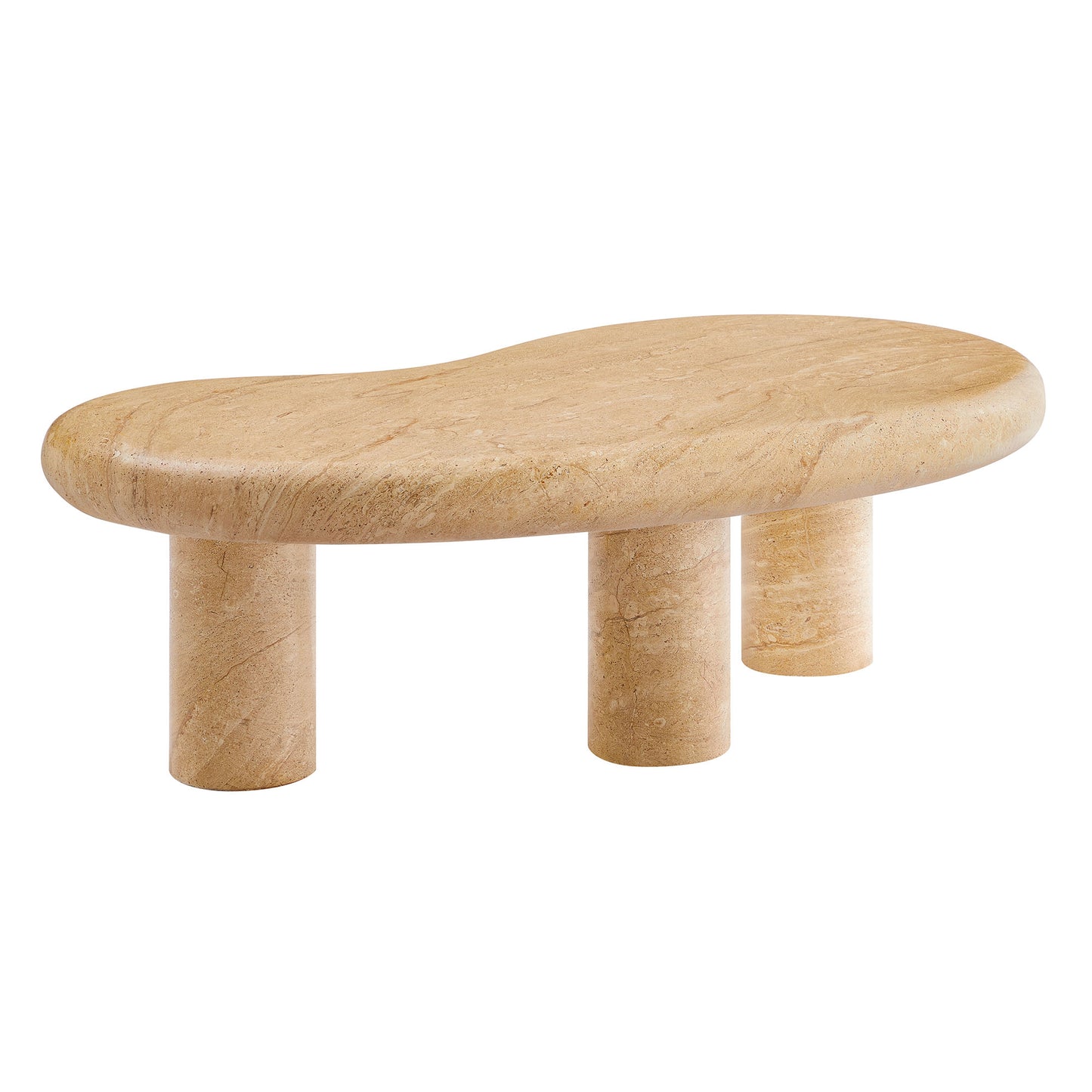 Elowen Indoor - Outdoor Patio Textured Faux Travertine Coffee Table by Furniture For America