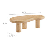 Wade Indoor - Outdoor Patio Textured Faux Travertine Coffee Table in Travertine