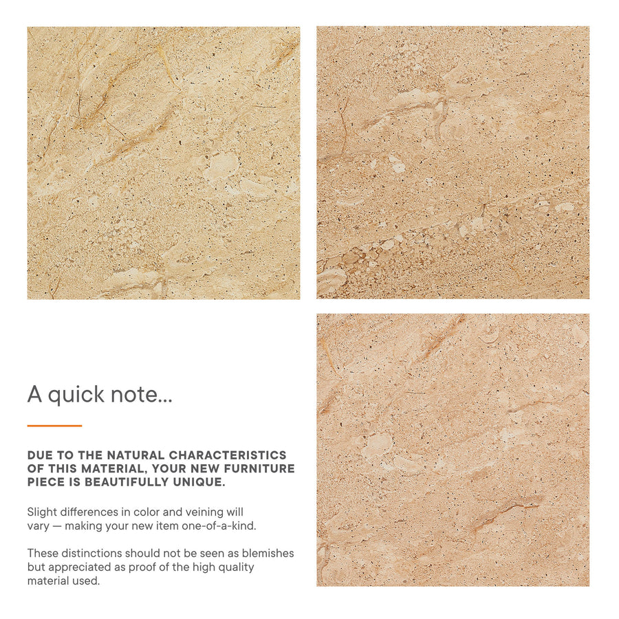 Wade Indoor - Outdoor Patio Textured Faux Travertine Coffee Table in Travertine