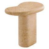 Wade Indoor - Outdoor Patio Textured Faux Travertine Side Table in Travertine