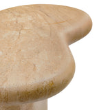 Wade Indoor - Outdoor Patio Textured Faux Travertine Side Table in Travertine