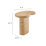Wade Indoor - Outdoor Patio Textured Faux Travertine Side Table in Travertine