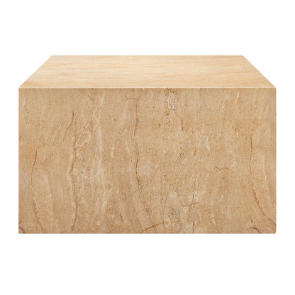 Jordana Square Plinth Indoor - Outdoor Patio Concrete Coffee Table by Furniture For America