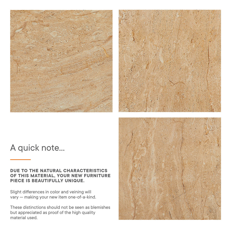 Yael Square Plinth Indoor - Outdoor Patio Concrete Coffee Table in Travertine
