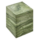 Yael Square Plinth Indoor - Outdoor Patio Concrete Side Table in Green Marble