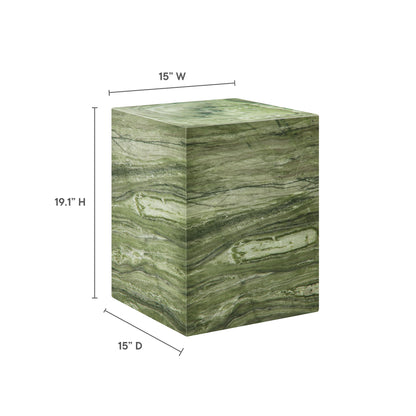 Jordana Square Plinth Indoor - Outdoor Patio Concrete Side Table by Furniture For America
