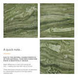 Yael Square Plinth Indoor - Outdoor Patio Concrete Side Table in Green Marble