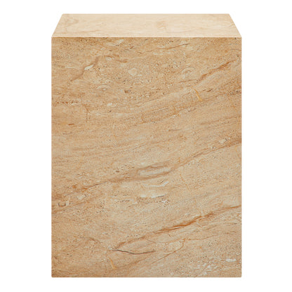 Jordana Square Plinth Indoor - Outdoor Patio Concrete Side Table by Furniture For America